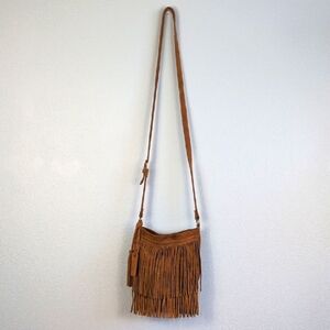 Fringe Tan Faux Leather Crossbody Bag By Mossimo